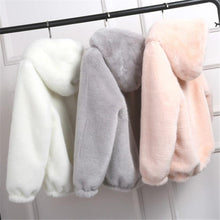 Load image into Gallery viewer, Faux Fur Coat With Hood High Waist Fashion