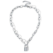 Load image into Gallery viewer, Lock Necklace Layered Chain On The Neck With Lock Punk