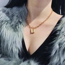 Load image into Gallery viewer, Lock Necklace Layered Chain On The Neck With Lock Punk