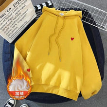 Load image into Gallery viewer, Hoody Sweatshirt Embroidery Love Heart Fleece Lady Hoodie