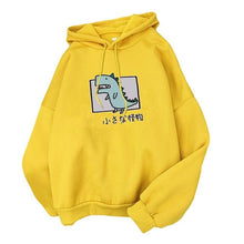 Load image into Gallery viewer, Cartoon Dinosaur Print Hoodies Women Casual Long Sleeve Loose Hooded Sweatshirt