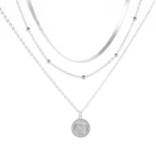 Load image into Gallery viewer, Layered necklace Silver necklace Lotus pendant necklace