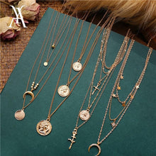 Load image into Gallery viewer, camadas colar para mulheres vintage retrato