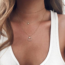 Load image into Gallery viewer, camadas colar para mulheres vintage retrato