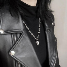 Load image into Gallery viewer, Lock Necklace Layered Chain On The Neck With Lock Punk
