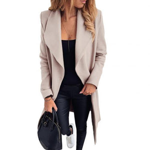 Long cardigan trench coat Women Loose