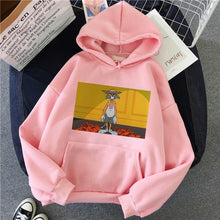 Load image into Gallery viewer, Hoodies for Girls Cat Mouse White&amp;pink Hooded Tops Women&#39;s Sweatshirt
