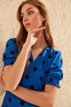 Load image into Gallery viewer, Double Breasted Collar Polka Dot Dress
