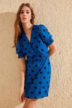 Load image into Gallery viewer, Double Breasted Collar Polka Dot Dress
