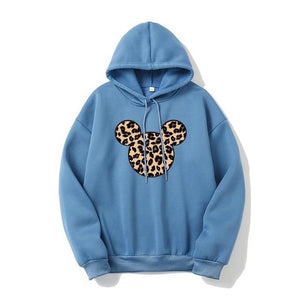 Hoody Sweatshirt Embroidery Love Heart Fleece Lady Hoodie