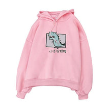 Load image into Gallery viewer, Cartoon Dinosaur Print Hoodies Women Casual Long Sleeve Loose Hooded Sweatshirt
