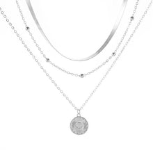 Load image into Gallery viewer, Layered necklace Silver necklace Lotus pendant necklace
