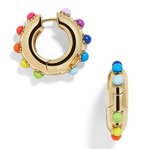 Rainbow Earrings Cubic Ear Cuff