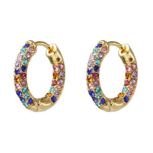 Rainbow Earrings Cubic Ear Cuff