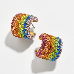 Rainbow Earrings Cubic Ear Cuff