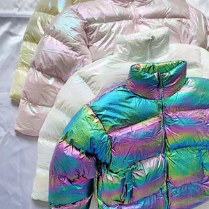 Glossy Winter Jacket Warm Down Parkas Jacket