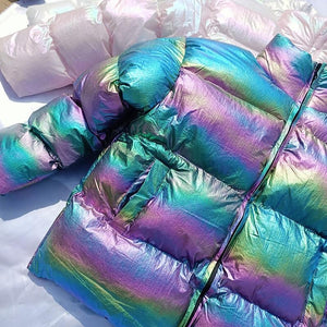 Glossy Winter Jacket Warm Down Parkas Jacket