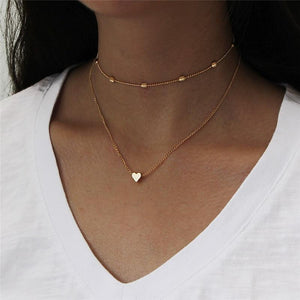 Simple Fashion Female Clavicle Pendant Peach Heart Multi-Layer